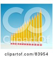 Poster, Art Print Of 3d Bar Graph Of Yellow Pencils Showing Growth