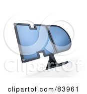 Royalty Free RF Clipart Illustration Of A 3d HD Shaped Monitor by Mopic