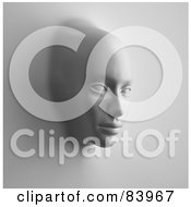 Royalty Free RF Clipart Illustration Of A 3d White Face Emerging Through A Wall by Mopic