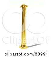 Royalty Free RF Clipart Illustration Of A Tall 3d Golden Column