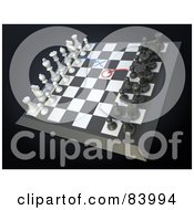 3d Chess Board With Strategic Moves Planned