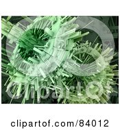 Royalty Free RF Clipart Illustration Of A 3d Background Of Green Spinning Cogs