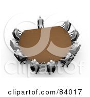 Royalty Free RF Clipart Illustration Of A Group Of 3d People Around A Meeting Table
