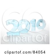 Royalty Free RF Clipart Illustration Of 3d Blue Ice In The Shape Of The New Year Of 2010