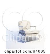 3d Old Fashioned White Arm Chair