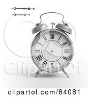Royalty Free RF Clipart Illustration Of A 3d Alarm Clock With The Minute And Hour Hands To The Side by Mopic