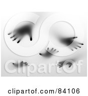 Royalty Free RF Clipart Illustration Of A Background Of Spooky Hands Reaching Down Over Frosted Glass by Mopic