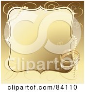Royalty Free RF Clipart Illustration Of A Golden Wedding Background With Pearls Wedding Rings And Hearts