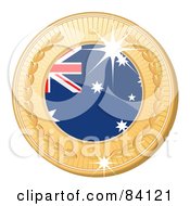 Royalty Free RF Clipart Illustration Of A 3d Golden Shiny Australia Medal by elaineitalia