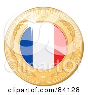 Royalty Free RF Clipart Illustration Of A 3d Golden Shiny France Medal by elaineitalia
