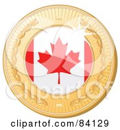 Royalty Free RF Clipart Illustration Of A 3d Golden Shiny Canada Medal by elaineitalia