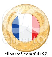 Poster, Art Print Of 3d Golden Shiny France Medal