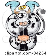 Royalty Free RF Clipart Illustration Of An Angel Cow by Zooco