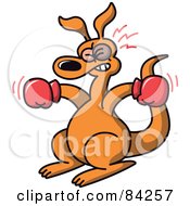 Royalty Free RF Clipart Illustration Of A Boxer Kangaroo With A Black Eye by Zooco