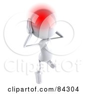 Royalty Free RF Clipart Illustration Of A 3d White Bob Character With A Migraine by Julos