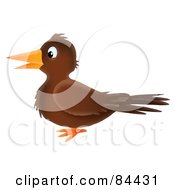 Royalty Free RF Clipart Illustration Of A Brown Airbrushed Bird