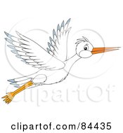 Poster, Art Print Of White Stork Bird In Flight