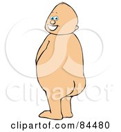 Poster, Art Print Of Caucasian Baby Boy Standing And Peeing While Looking Back