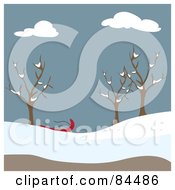 Poster, Art Print Of Sled Under Bare Trees In A Winter Park