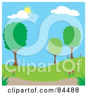 Poster, Art Print Of Sun Shining Down On A Spring Time Park With Trees - Version 1