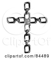 Royalty Free RF Clipart Illustration Of A Christian Cross Made Of Linked Chains