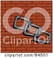 Royalty Free RF Clipart Illustration Of Linked Chains Over A Brick Wall