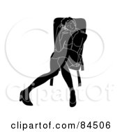 Royalty Free RF Clipart Illustration Of A Black And White Woman Slouching In A Chair And Playing With Her Hair by Pams Clipart