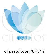Royalty Free RF Clipart Illustration Of A Gradient Blue Floral Logo Design by Pams Clipart #COLLC84519-0007