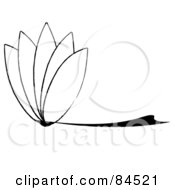 Royalty Free RF Clipart Illustration Of A Black And White Floral Logo Design Element
