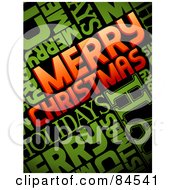 Poster, Art Print Of Red And Green Merry Christmas Words On Black