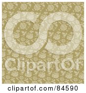 Royalty Free RF Clipart Illustration Of A Seamless Repeat Background Of Tan Flower Patterns