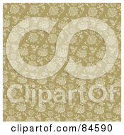 Poster, Art Print Of Seamless Repeat Background Of Tan Flower Patterns