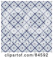 Royalty Free RF Clipart Illustration Of A Seamless Repeat Background Of Diamonds Over Blue Flowers