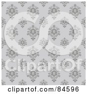 Seamless Repeat Background Of Gray Flourishes On Gray