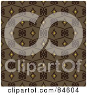 Poster, Art Print Of Seamless Repeat Background Of Yellow And Brown Diamonds On Brown