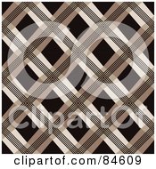Royalty Free RF Clipart Illustration Of A Seamless Repeat Background Of Black Diamonds With Brown Crossing Lines by BestVector