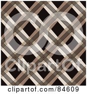 Poster, Art Print Of Seamless Repeat Background Of Black Diamonds With Brown Crossing Lines