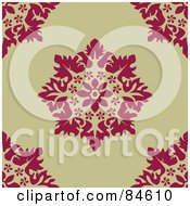 Royalty Free RF Clipart Illustration Of A Seamless Repeat Background Of Pink Flowers On Tan