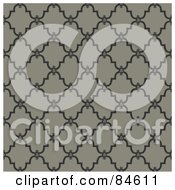Royalty Free RF Clipart Illustration Of A Seamless Repeat Background Of Floral Ovals With Lines On Beige