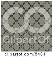 Poster, Art Print Of Seamless Repeat Background Of Floral Ovals With Lines On Beige