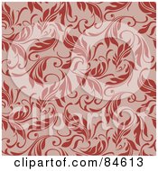 Poster, Art Print Of Seamless Repeat Background Of Orange Red Leaves On Pink