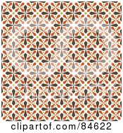 Royalty Free RF Clipart Illustration Of A Seamless Repeat Background Of Brown Green And Orange Kaleidoscope Crosses by BestVector