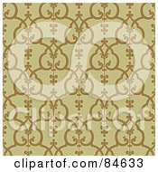 Royalty Free RF Clipart Illustration Of A Seamless Repeat Background Of A Brown Gate Pattern On Tan by BestVector