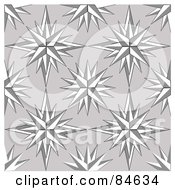 Poster, Art Print Of Seamless Repeat Background Of Sharp Pointy Stars On Gray