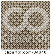 Royalty Free RF Clipart Illustration Of A Seamless Repeat Background Of Brown Circles And Crosses On Tan by BestVector