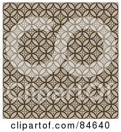 Poster, Art Print Of Seamless Repeat Background Of Brown Circles And Crosses On Tan