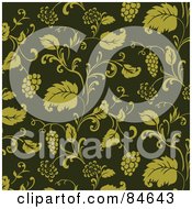 Poster, Art Print Of Seamless Repeat Background Of Green Grape Vines