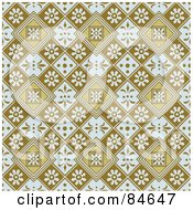 Royalty Free RF Clipart Illustration Of A Seamless Repeat Background Of Floral Diamonds