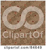Royalty Free RF Clipart Illustration Of A Seamless Repeat Background Of Brown Circles And Orange Dots by BestVector