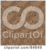 Poster, Art Print Of Seamless Repeat Background Of Brown Circles And Orange Dots